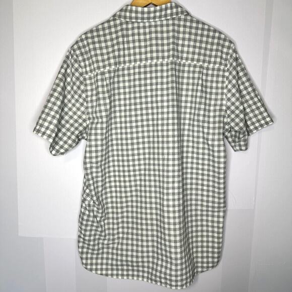 Toad & Co. Horny Toad Gray Checker Texture Short Sleeve Button Down Men Shirt XL - Picture 5 of 5